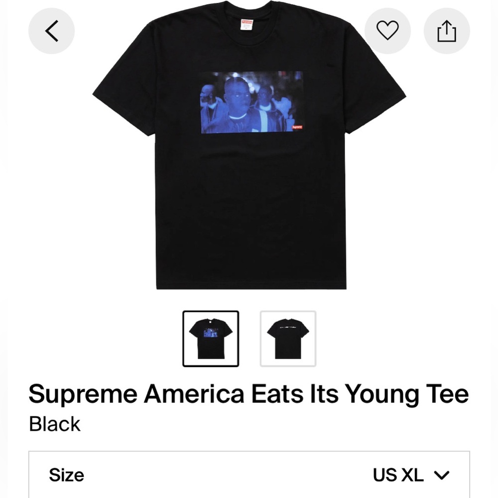 Supreme America Eats Its Young
Tee Black